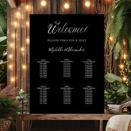 白黒モダンス結婚クリプトの座席表 ポスター