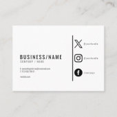 白黒モダンソーシャルメディア 名刺 (正面)