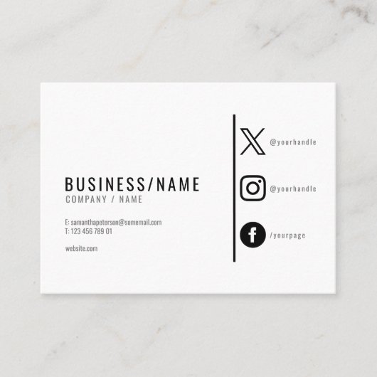 白黒モダンソーシャルメディア 名刺 (正面)