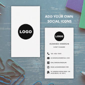 白黒モダンソーシャルメディアWebサイトロゴ 名刺