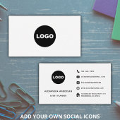 白黒モダンソーシャルメディアWebサイトロゴ 名刺