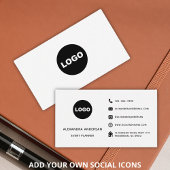 白黒モダンソーシャルメディアWebサイトロゴ 名刺