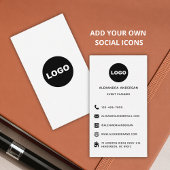 白黒モダンソーシャルメディアWebサイトロゴ 名刺