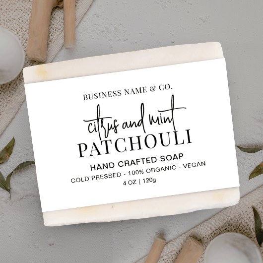 白黒モダンソープベリーバンドラップラベル