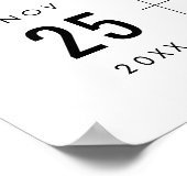 白黒モダンタイポグラフィの結婚歓迎 ポスター (角)