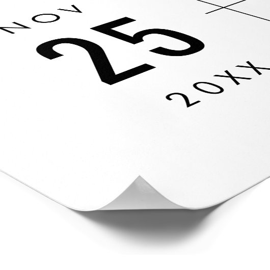 白黒モダンタイポグラフィの結婚歓迎 ポスター (角)