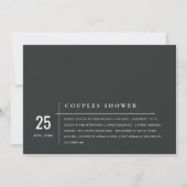 白黒モダンタイポグラフィカップルのシャワー 招待状 (正面)