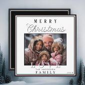 白黒モダンタイポグラフィクリスマスフォト シーズンカード