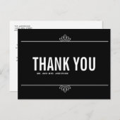 白黒モダンタイポグラフィサンキューハガキ ポストカード (正面/裏面)
