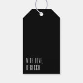 白黒モダンタイポグラフィハッピーバースデー ギフトタグ (裏面)