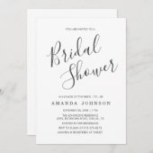 白黒モダンタイポグラフィブライダルシャワー 招待状 (正面/裏面)