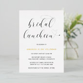 白黒モダンタイポグラフィブライダルルンチョン金ゴールド 箔招待状 (立ち正面)