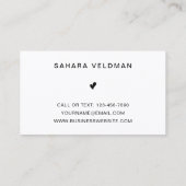 白黒モダンタイポグラフィメイクアップアーティスト 名刺 (裏面)