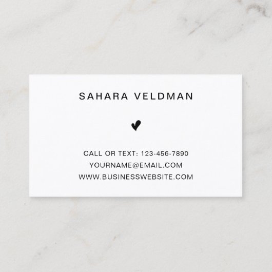 白黒モダンタイポグラフィメイクアップアーティスト 名刺 (裏面)