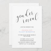 白黒モダンタイポグラフィ性リビール 招待状 (正面/裏面)