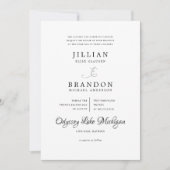 白黒モダンタイポグラフィ結婚ズ 招待状 (正面)