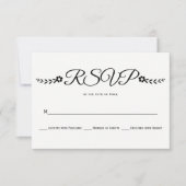 白黒モダンタイポグラフィ結婚式RSVP 出欠カード (正面)