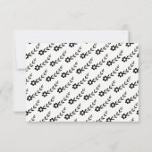 白黒モダンタイポグラフィ結婚式RSVP 出欠カード (裏面)