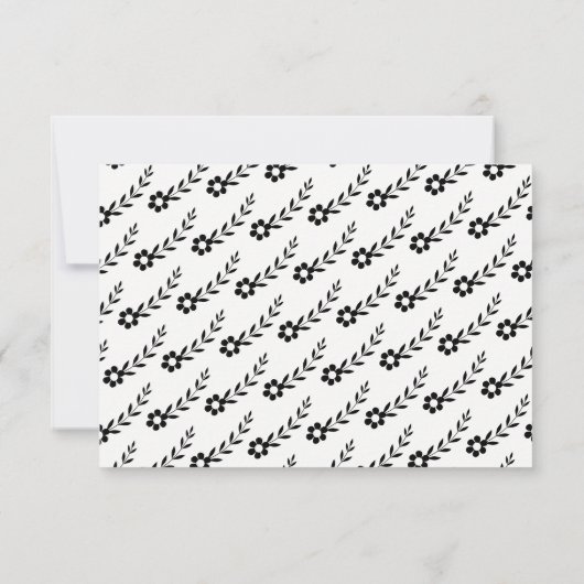 白黒モダンタイポグラフィ結婚式RSVP 出欠カード (裏面)