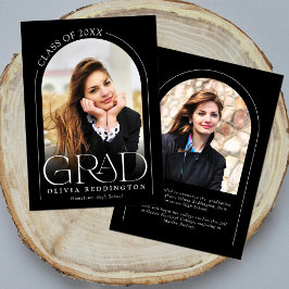 白黒モダンタイポグラフィ2フォトアーチグラード 案内状