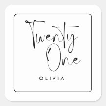 白黒モダンタイポグラフィ21歳の誕生日