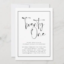 白黒モダンタイポグラフィ21歳の誕生日