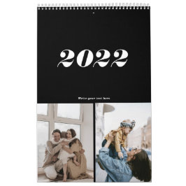 白黒モダンタイポグラフィ カレンダー