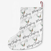 白黒モダンタイポグラフィ スモールクリスマスストッキング (裏面)
