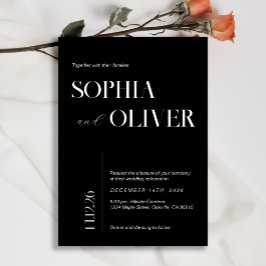 白黒モダンタイポグラフィ 招待状