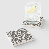 白黒モダンタイル ストーンコースター (横)