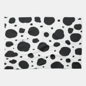 白黒モダンダルマ斑動物パターン キッチンタオル (横)
