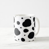 白黒モダンダルマ斑動物パターン コーヒーマグカップ (正面右)