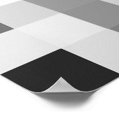 白黒モダンチェッカーボード ポスター (角)