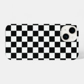白黒モダンチェッカー板パターン iPhoneケース (裏面横)