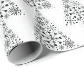 白黒モダンツリーのミニマルなクリスマス ラッピングペーパー (ロールコーナー)