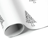 白黒モダンツリーのミニマルなクリスマス ラッピングペーパー (ロールコーナー)