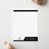 白黒モダンテーマブランドのカスタムロゴ ノートカード (正面/裏面インサイチュ)