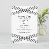 白黒モダンデコ保存日付招待状 セーブザデート (スタンド正面)