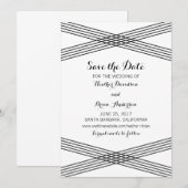 白黒モダンデコ保存日付招待状 セーブザデート (正面/裏面)