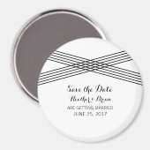 白黒モダンデコ日付磁石を保存 マグネット (正面/裏面)