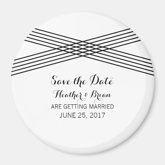 白黒モダンデコ日付磁石を保存 マグネット (正面)