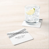 白黒モダンデコ紙コースター スクエアペーパーコースター (インサイチュ)