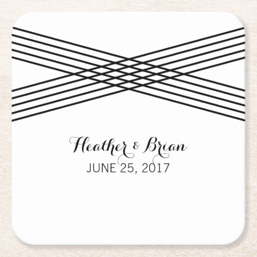 白黒モダンデコ紙コースター スクエアペーパーコースター (正面)