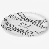 白黒モダンデコ紙プレート ペーパープレート (アングル)