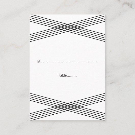 白黒モダンデコ結婚座席表 プレイスカード (正面)