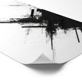 白黒モダンデジタル抽象芸術 ポスター (角)