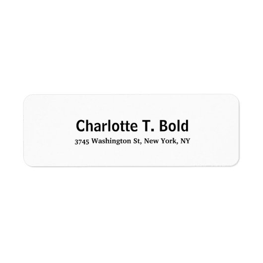 白黒モダントレスタイリッシュンドエレガントはっきりした文字 ラベル (正面)