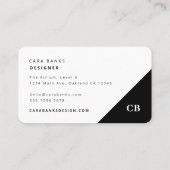 白黒モダントレンディーモノグラスタイリッシュム 名刺 (裏面)