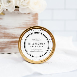 白黒モダンドット製品ラベルのシール ラウンドシール