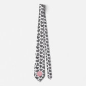 白黒モダンドードルハートモノグラムの ネクタイ (正面)